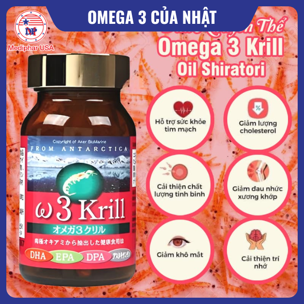 10 loại omega 3 của Nhật tốt đang có mặt trên thị trường Dầu nhuyễn thể Omega 3 Krill Oil Shiratori
