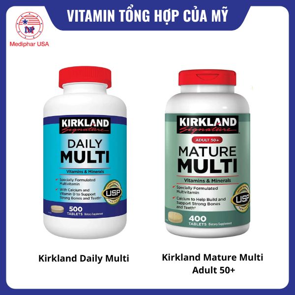 Kirkland Daily Multi và Kirkland Mature Multi Adult 50+