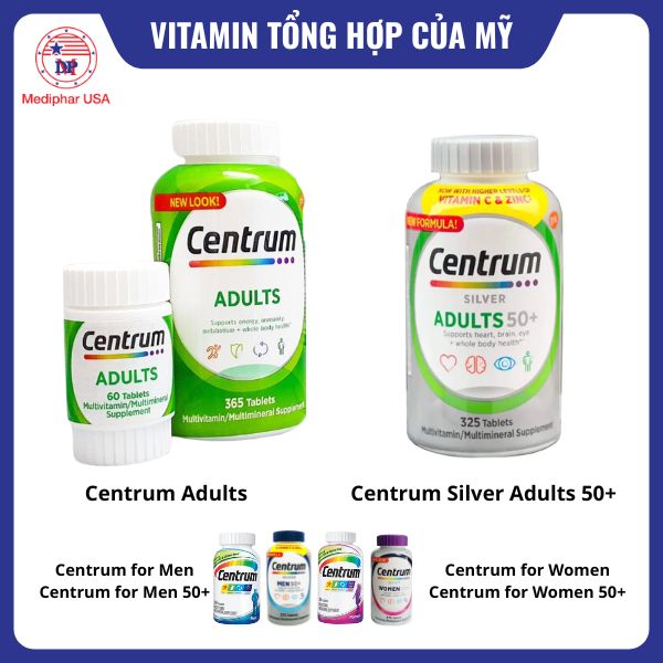 Centrum Adults và Centrum Silver Adults 50+