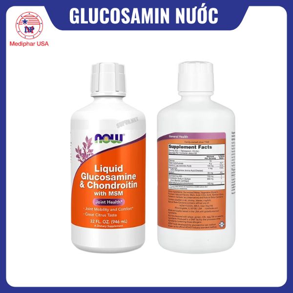 Now Glucosamine & Chondroitin và MSM dạng nước