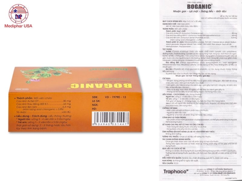 Cách sử dụng và liều dùng thuốc bổ gan Boganic