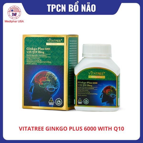 Viên bổ não Vitatree Ginkgo Plus 6000 With Q10