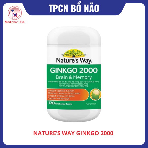 Viên uống Nature’s Way Ginkgo 2000 Brain & Memory