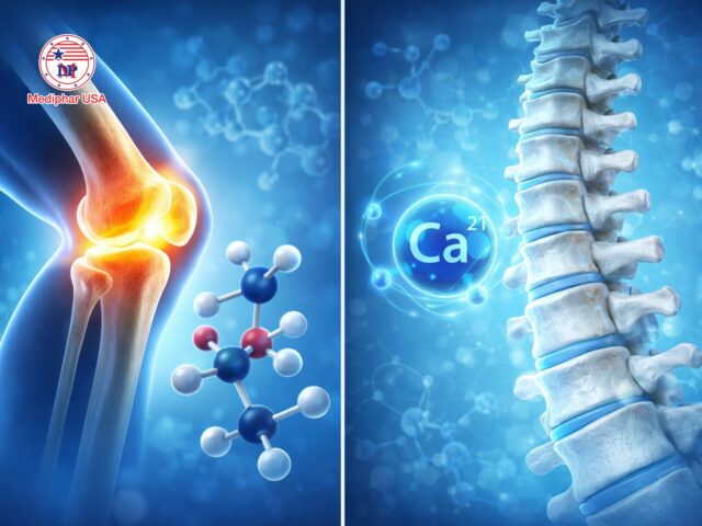 Có thể uống glucosamine cùng với canxi