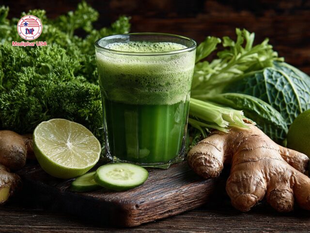 Công thức nước ép cần tây kết hợp cùng chanh và gừng giúp tăng hương vị