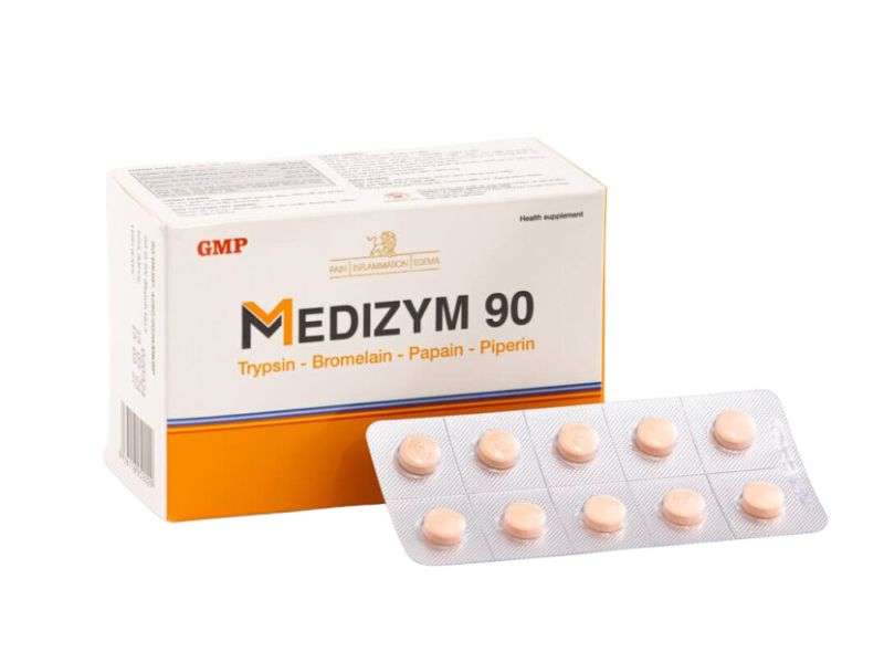 Medizym 90 hỗ trợ giảm sưng, đau, phù nề do viêm, chấn thương và viêm họng.