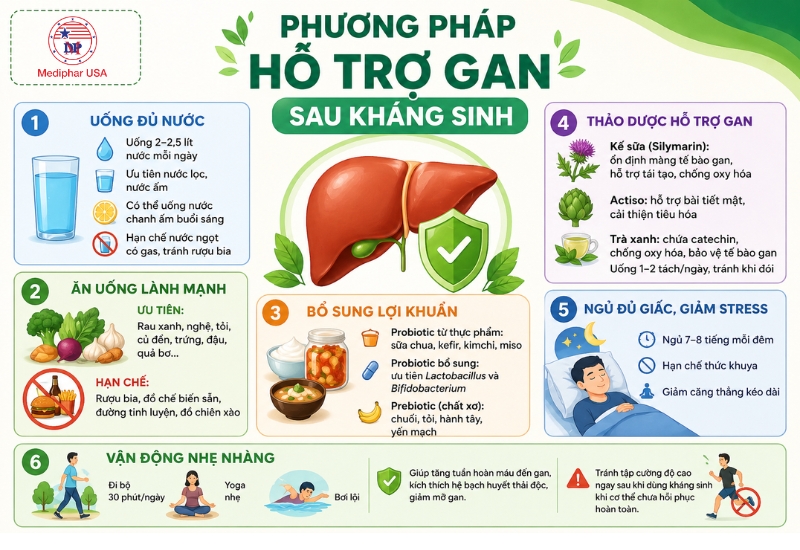 Phương pháp giải độc gan sau khi dùng kháng sinh