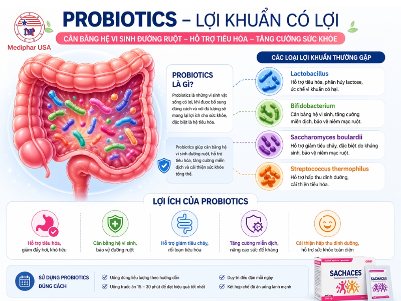 Men vi sinh giúp cân bằng của hệ vi sinh đường ruột