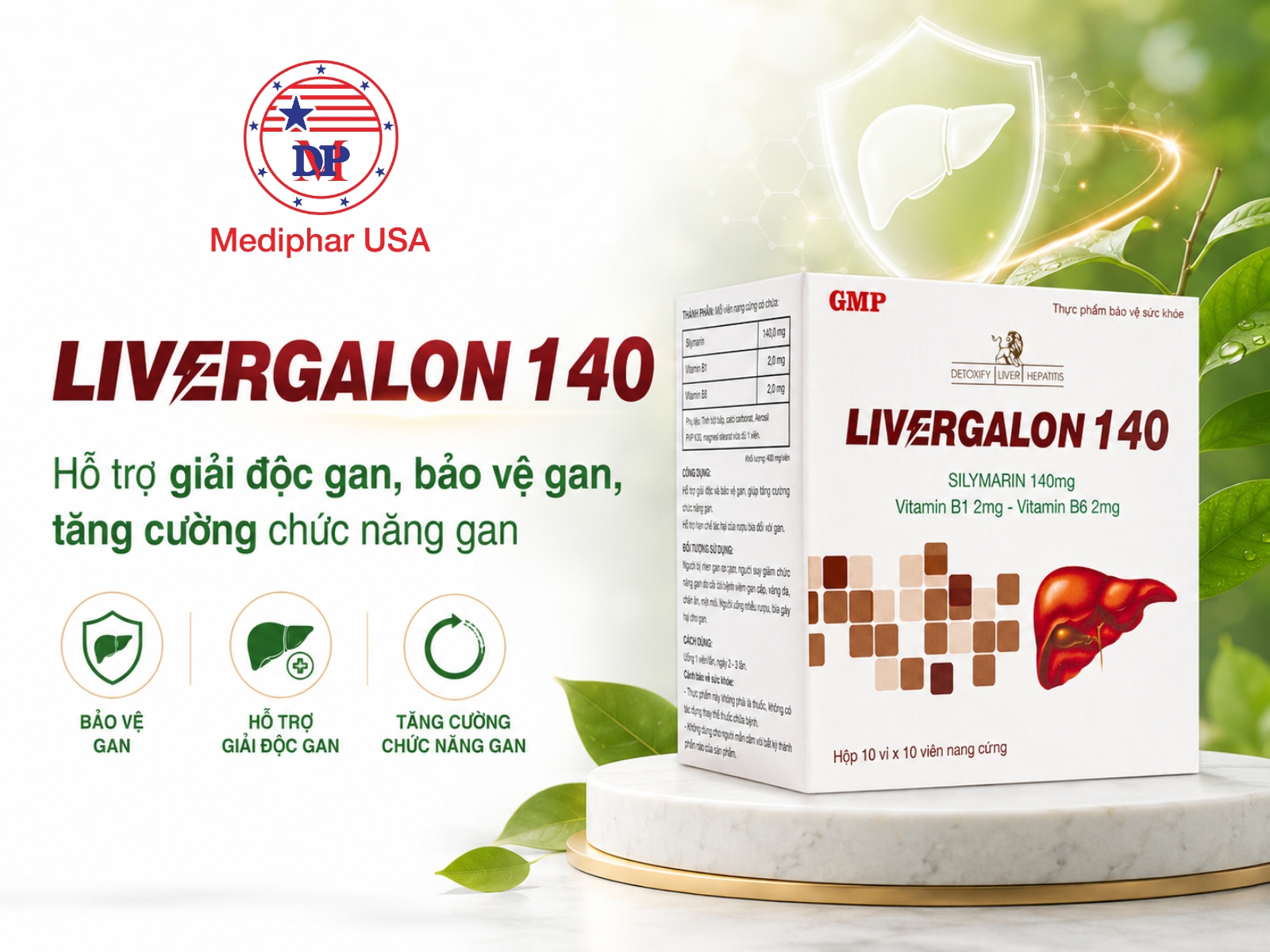 LIVERGALON 140 – Hỗ trợ giải độc gan, bảo vệ gan, tăng cường chức năng gan