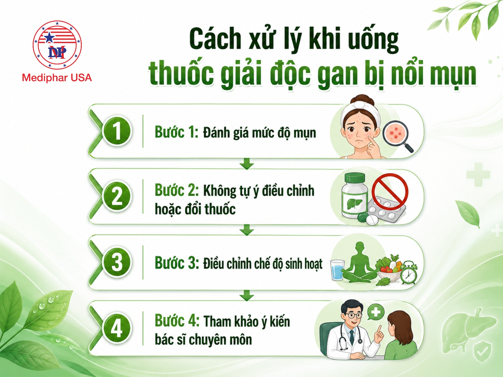 Cách xử lý khi uống thuốc giải độc gan bị nổi mụn