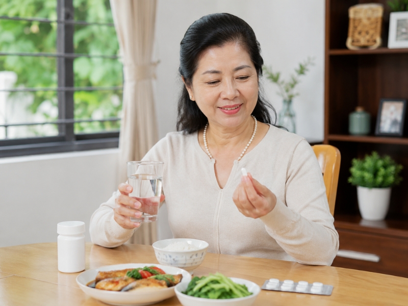 Uống canxi đúng cách giúp hỗ trợ hấp thu tốt hơn.