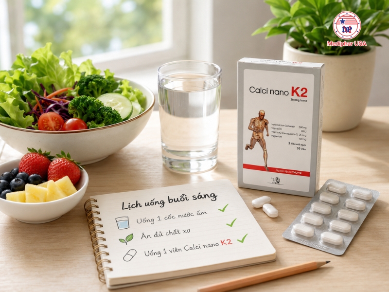 Cách uống canxi hạn chế nóng trong và táo bón