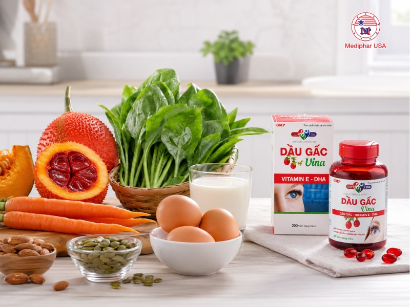 Giải đáp: Thuốc bổ mắt uống lúc nào tốt nhất? Chế độ ăn giàu vitamin A từ cà rốt, bí đỏ, rau xanh, trứng, sữa và quả gấc cũng góp phần chăm sóc mắt mỗi ngày.