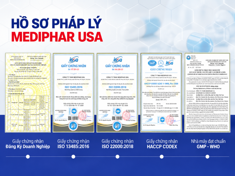 Công ty sản xuất và phân phối thực phẩm chức năng - Mediphar USA Mediphar cam kết về chất lượng của từng sản phẩm