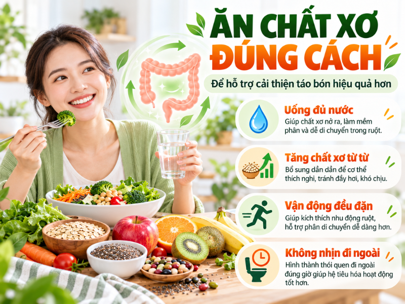 Top 10 thực phẩm giàu chất xơ trị táo bón dễ bổ sung hằng ngày Cách ăn chất xơ hỗ trợ trị táo bón hiệu quả