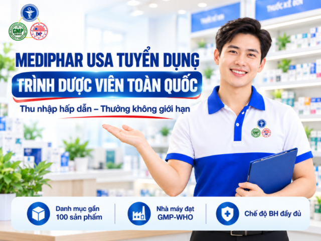 Mediphar USA tuyển dụng Trình Dược Viên trên toàn quốc Mediphar USA tuyển dụng Trình Dược Viên trên toàn quốc